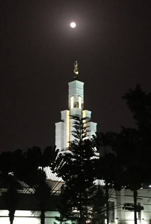 Moonrise over Temple